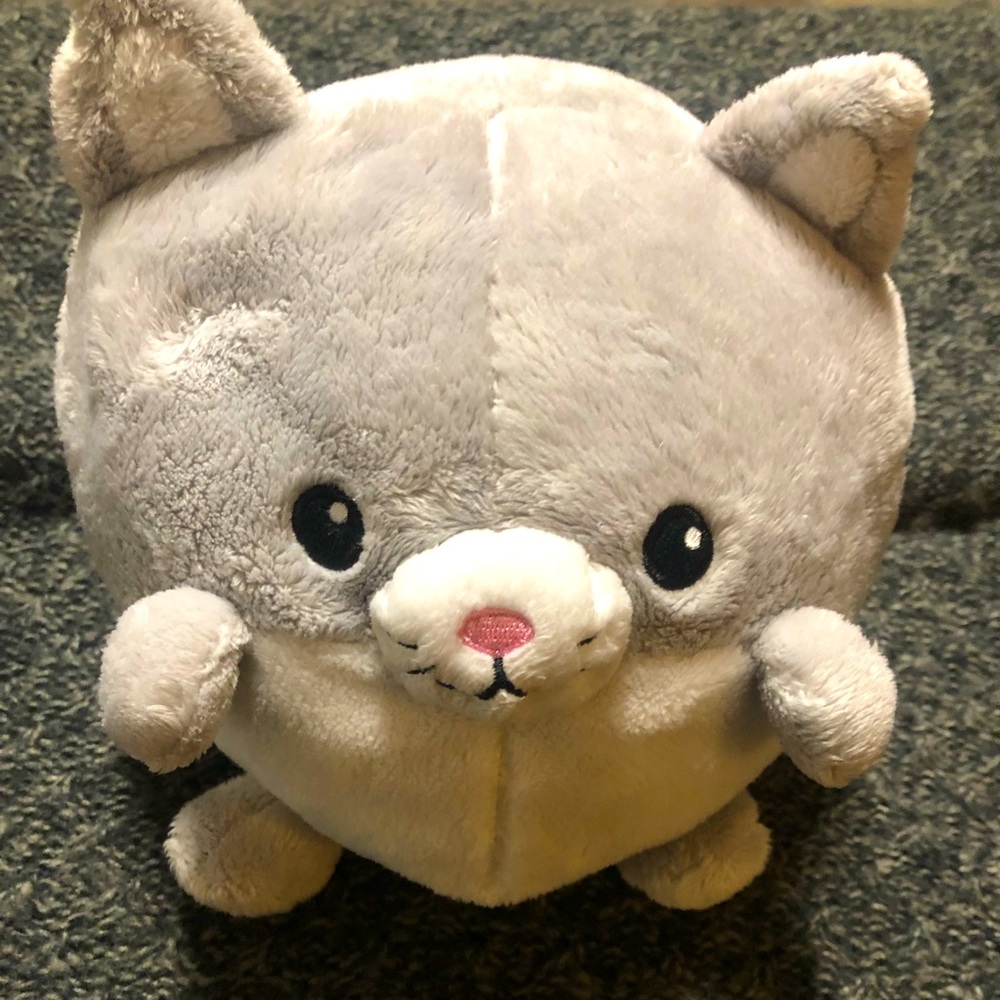 Squishable Cat 7 inch Grey Gray Cat White Belly